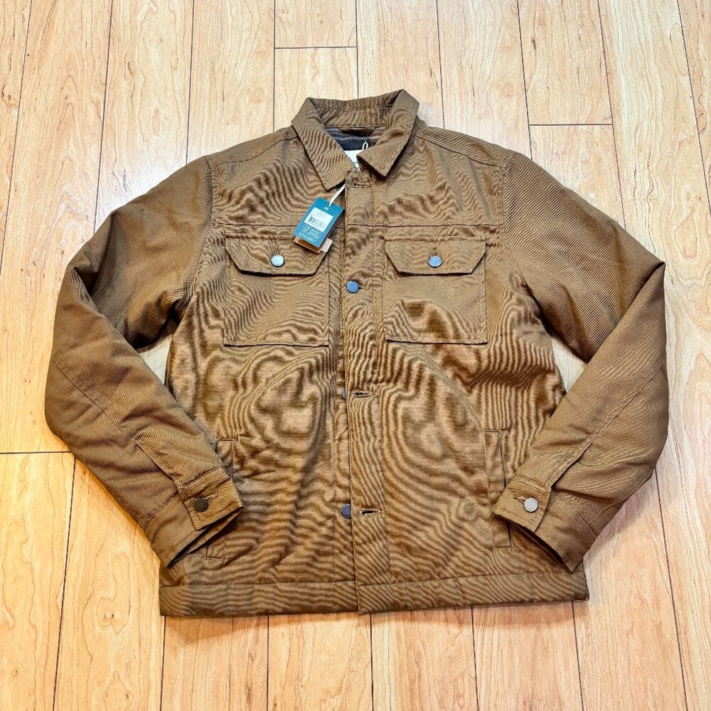 Tentree Treeline Canvas Chore Jacket Foxtrot Brown Size Unisex Size Small NWT